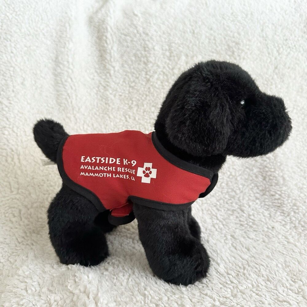 Douglas Cuddle Toys Black Lab Eastside K9 Mammoth Rescue Vest 9” Plush